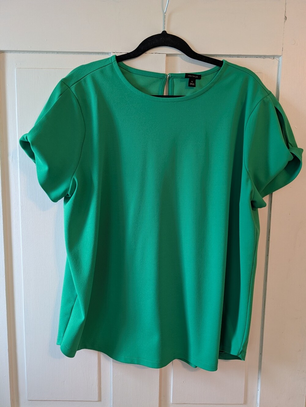 Ann Taylor Bright Kelly Green Short Sleeve Top M